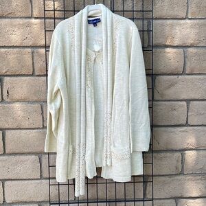 Susan Graver Style sweater with scarf size 1x